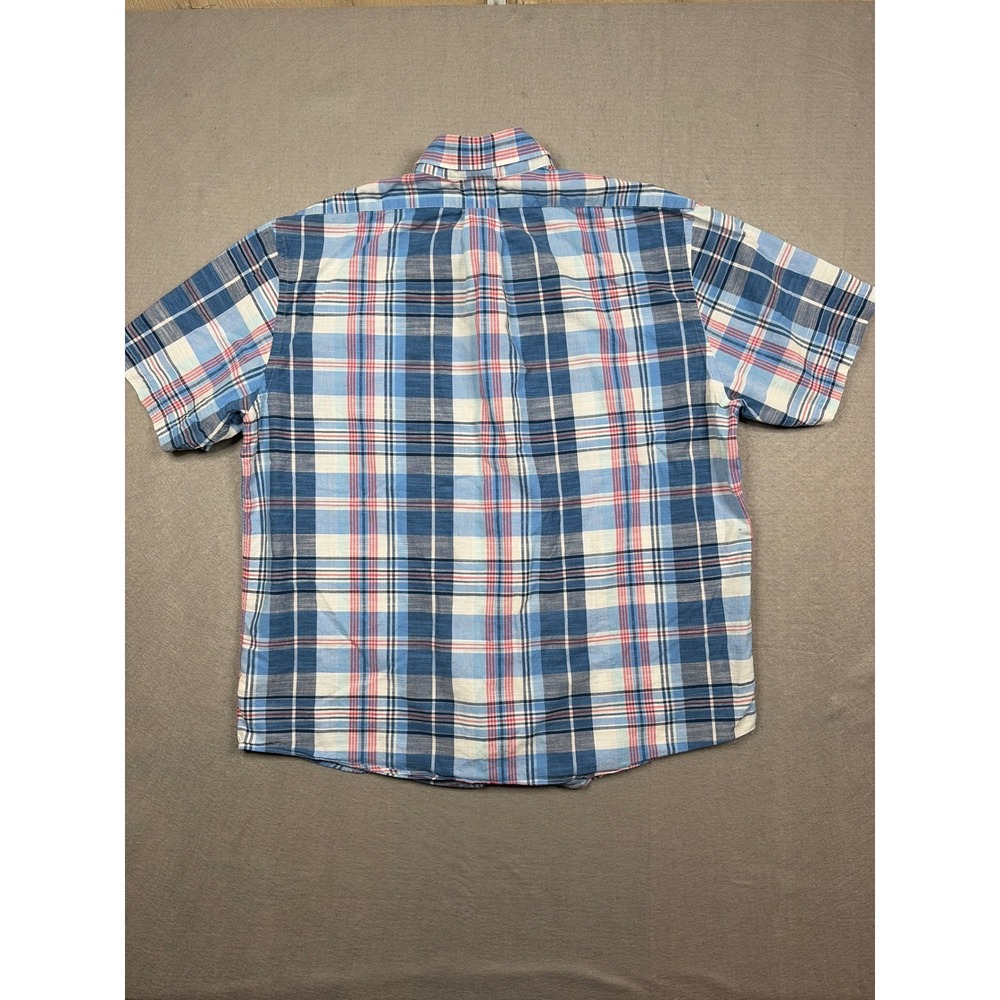 Brooks Brothers Regent Fit Plaid Short Sleeve Button Down Shirt Mens XL Blue Red - Picture 5 of 8